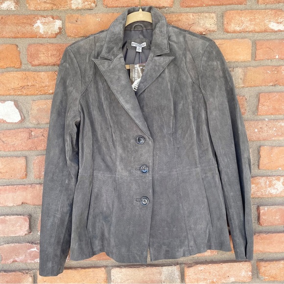 100% Suede Geneology Fashion DNA Jacket Size Medium - Picture 1 of 8